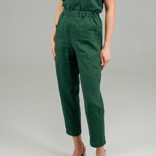 Linen pants for women.Linen pants high waist, harem pants,READY TO SHIP