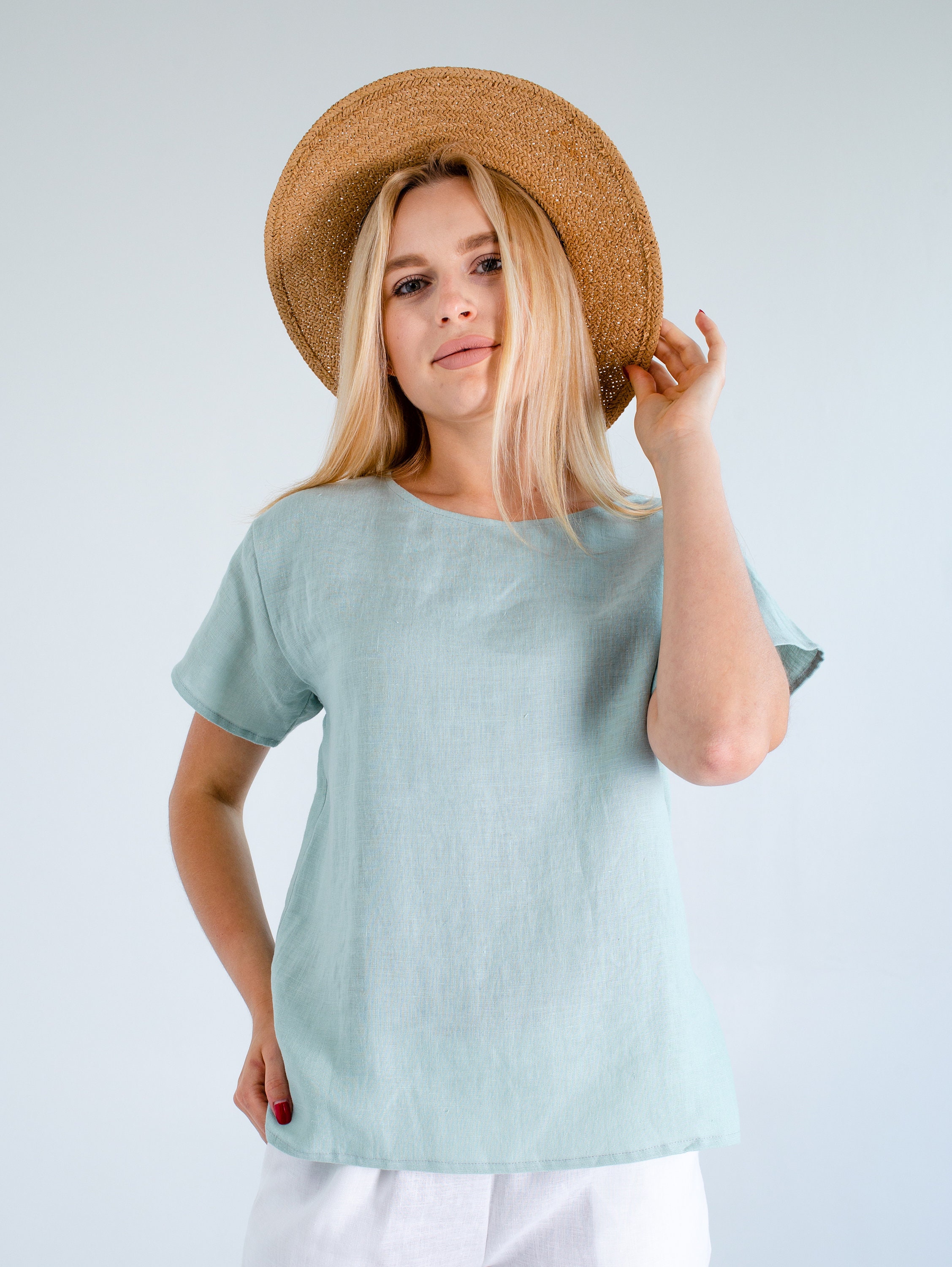 Linen Tshirt Women Loose Tshirt for Women Linen Tank Top Etsy