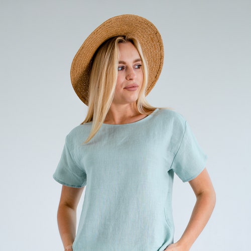Loose T-shirt for Women Linen Tank Top 