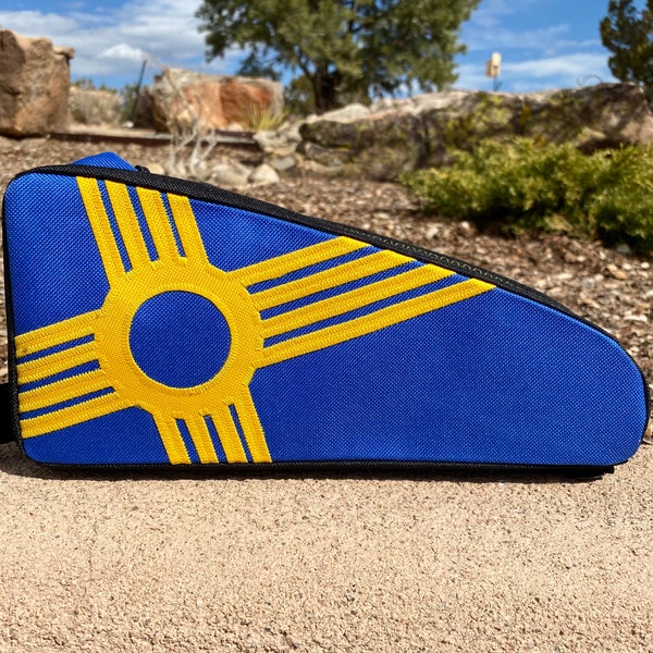 Top Tube Bike Bag - Large - Royal Blue with Yellow Zia — The Snack Monster