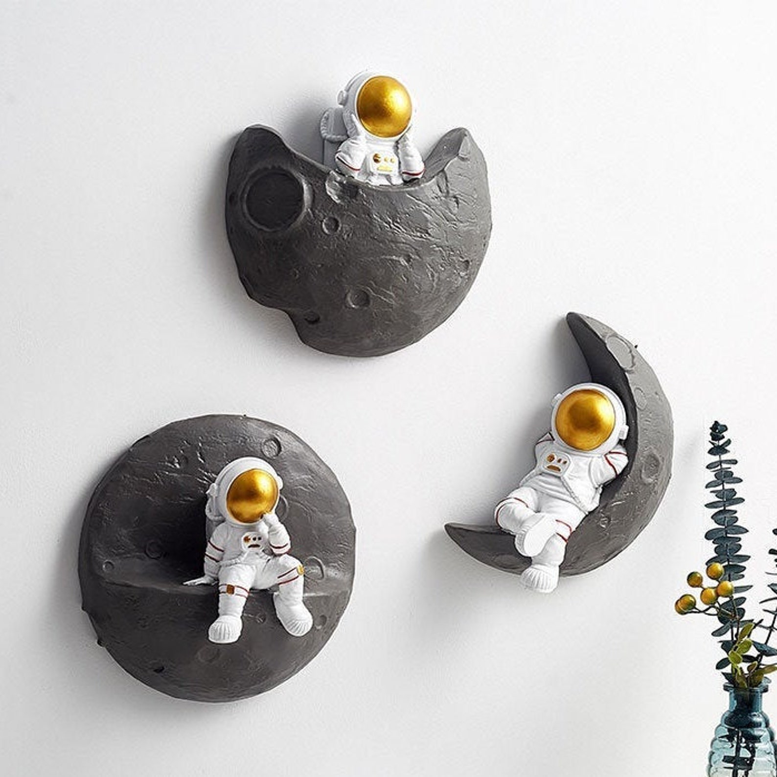 3D Astronaut Space Wall Decor Set Nursery Decor Kids Room Etsy