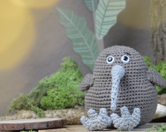 Kiki der Kiwi Amigurumi Kuscheltier, gehäkeltes Plüschtier, Neuseeland Vogel, Kinderspielzeug zum Spielen und kuscheln, Geschenk, vom Buch