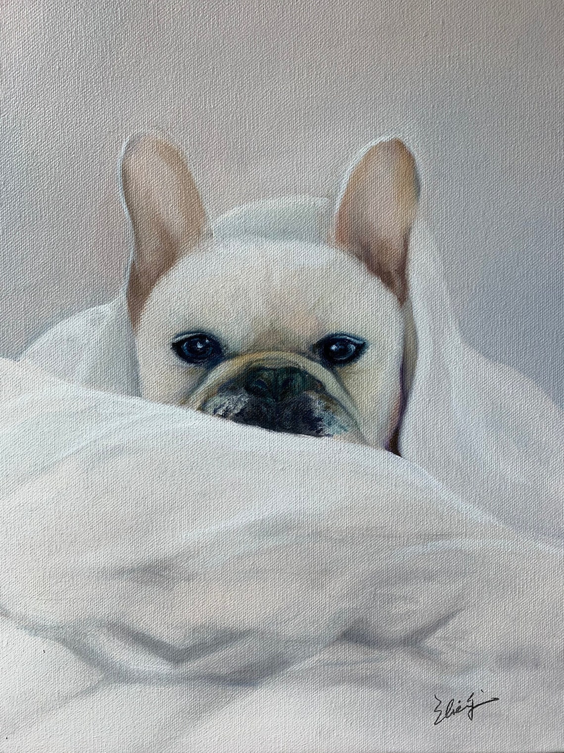 Frenchie painting on canvas Etsy