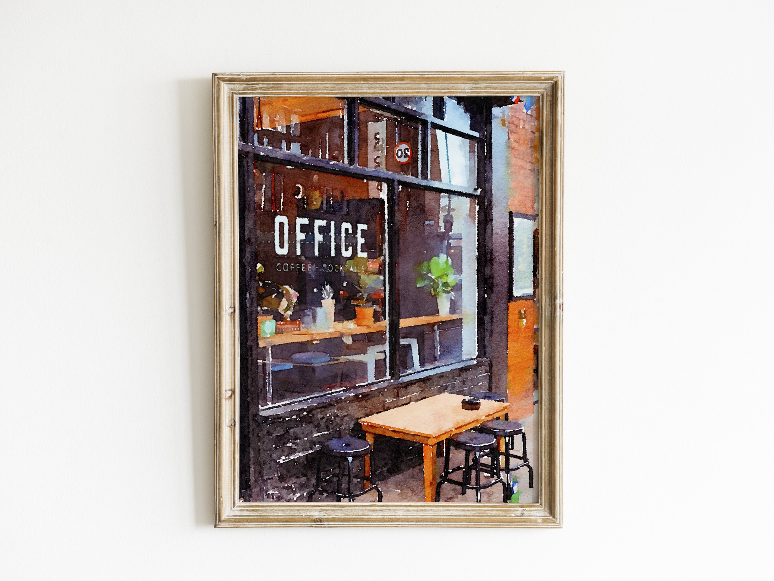 Paint Your Favorite Cafe & Restaurant, Custom Storefront Watercolor Painting, Personalized ...