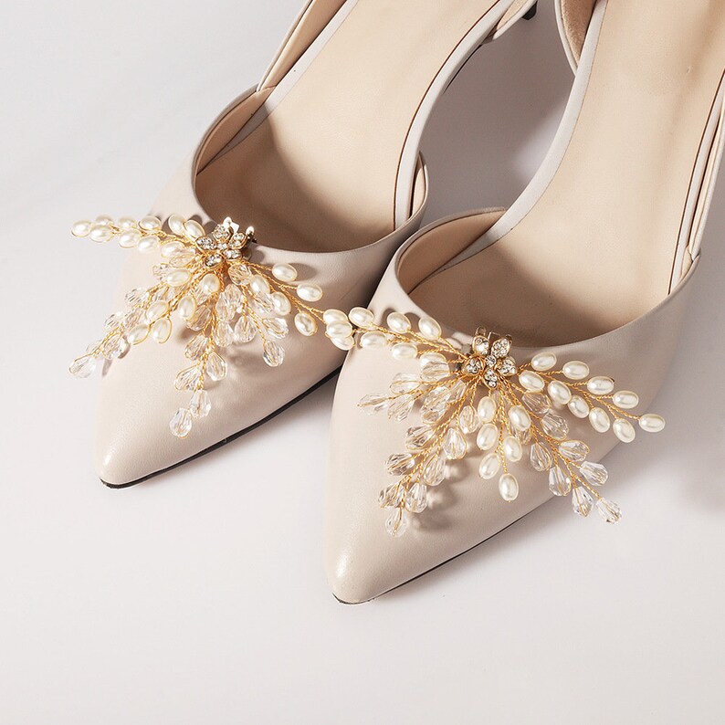 bridal shoe clip wedding shoe clip Shoe clip rhinestone shoe clip sparkling shoe clip pearl shoe clip