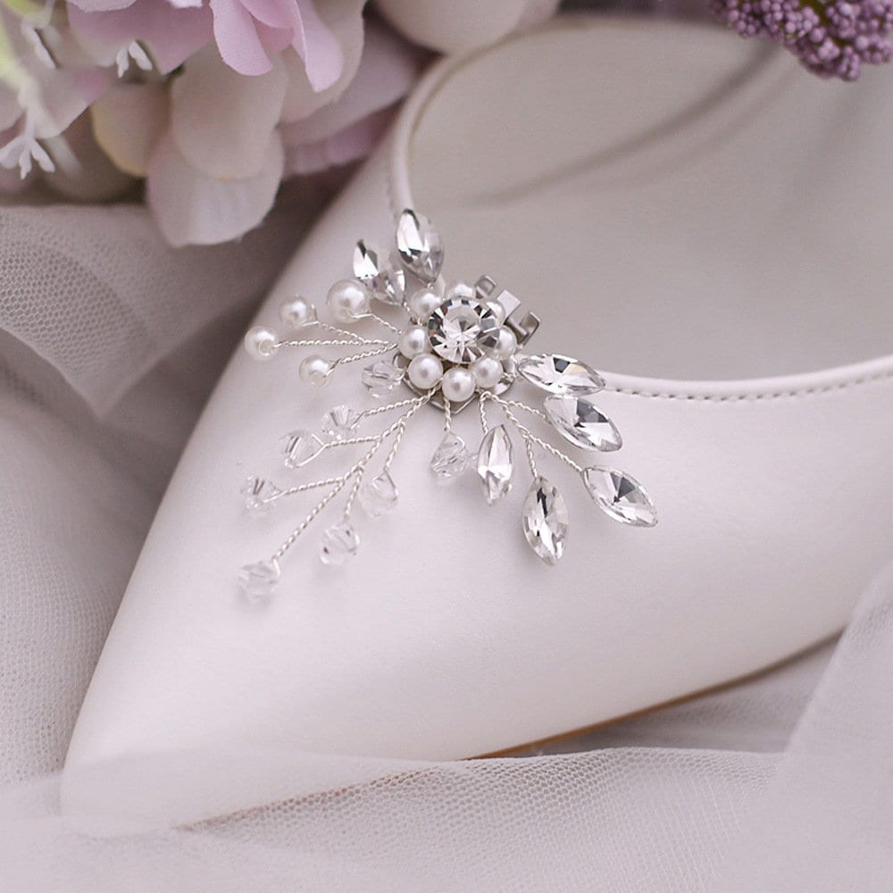 Flower Bow A Grade Rhinestones Shoe Clip – accessories4shoes