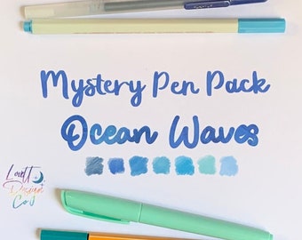 Ocean Waves Blue Mystery Pen Pack (5 Pens) | Pens, Highlighters, Markers, Fine Tip