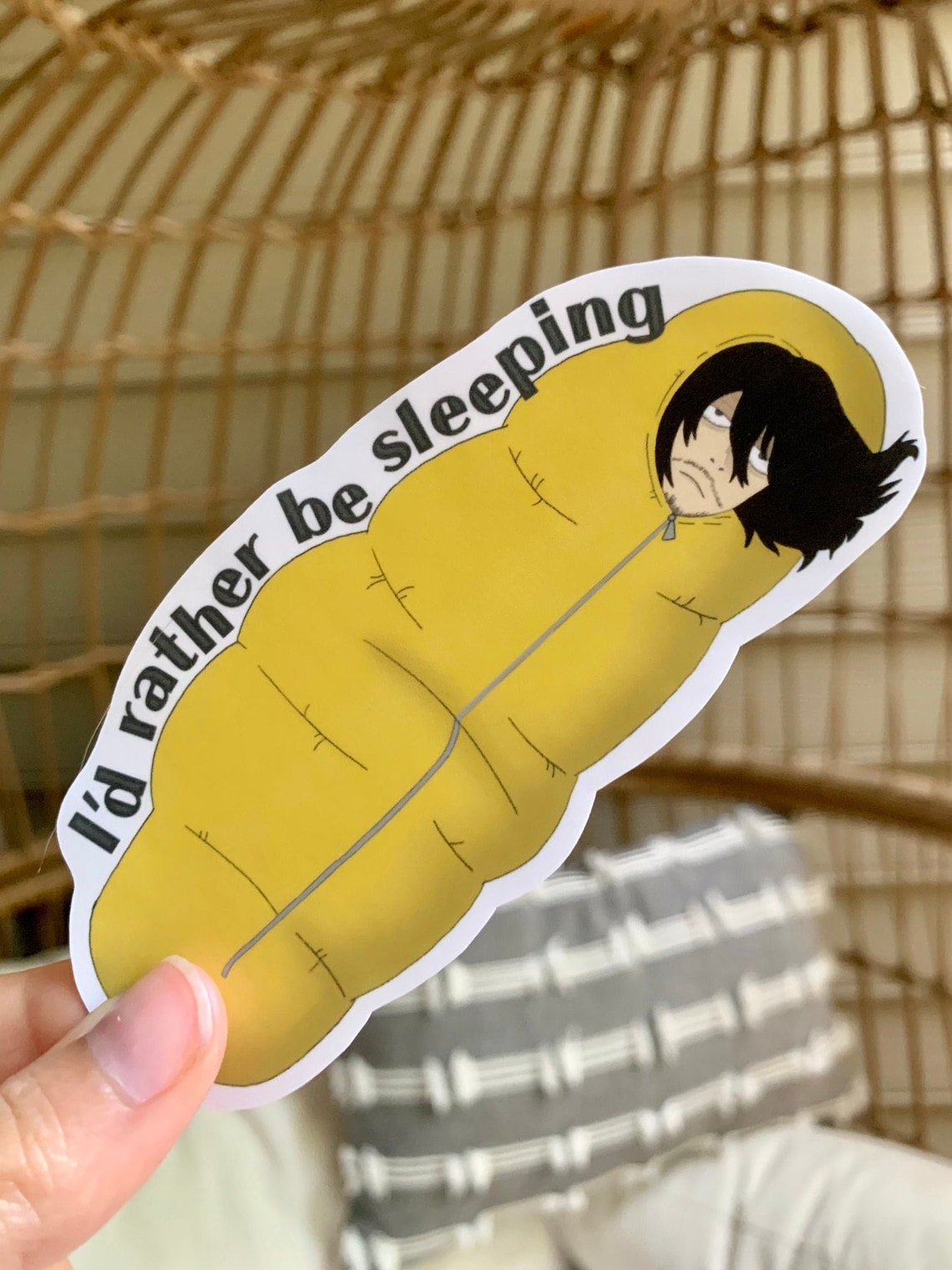 MHA Aizawa Eraserhead Sleeping Bag Vinyl Decal Sticker Etsy