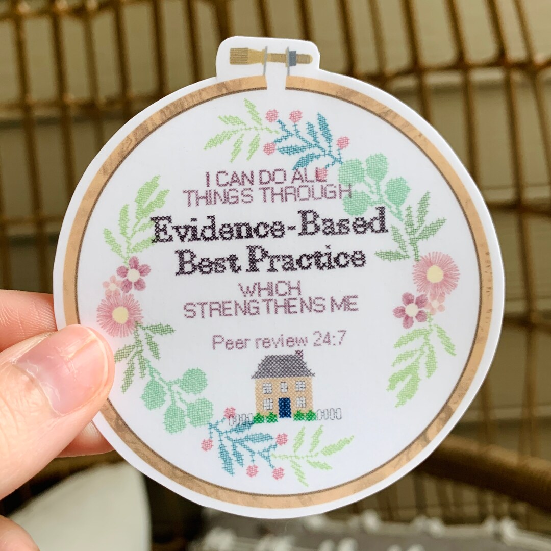 Cross Stitch Evidence Based Practice Science Data Peer Review Vinyl ...