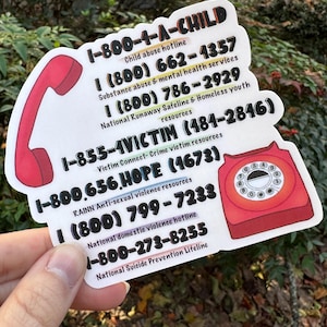 Vinylsticker sticker nationale crisishotlines telefoonnummer