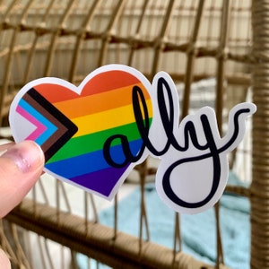 LGBTQIA+ Ally Heart Vinyl Decal Sticker