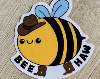 Beehaw Cowboy Bee Save the Bees Vinyl Decal Sticker