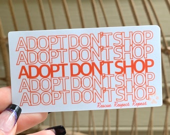 Adopt Don’t Shop Thank You Take Out Bag Vinyl Decal Sticker