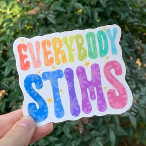 Iedereen stimuleert autisme acceptatie bloem vinyl sticker sticker