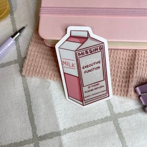 Missing Executive Function Milk Carton Sticker