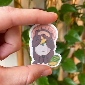 Tanuki Yellow Watermelon Sticker