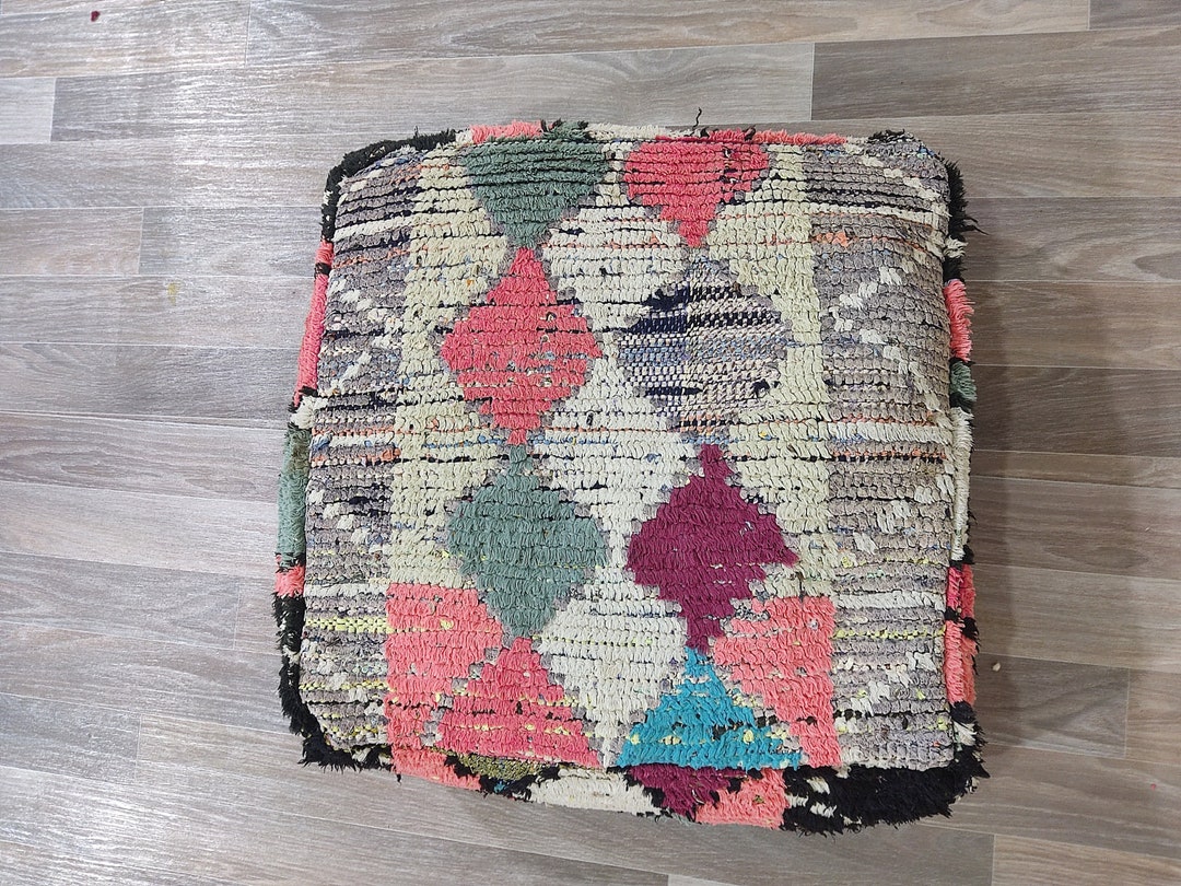 Boho Seat Cushion Moroccan Pouf Berber Handmade Deco Floor Etsy