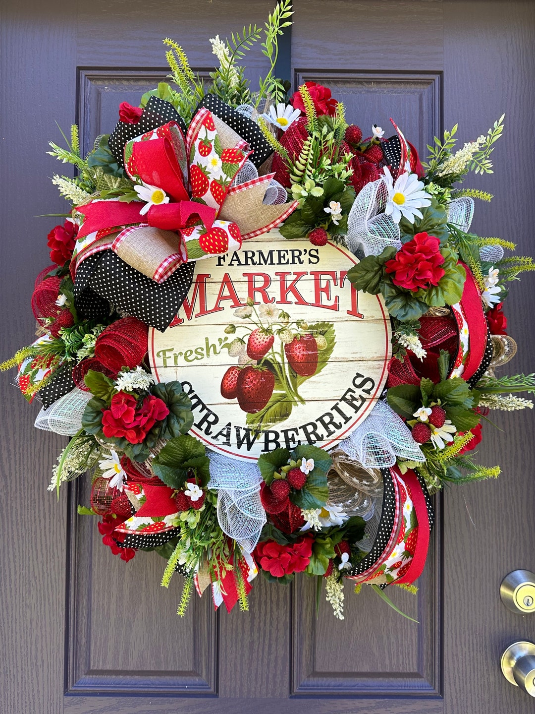 Strawberry Wreath Farmhouse Summertime Wreath - Etsy