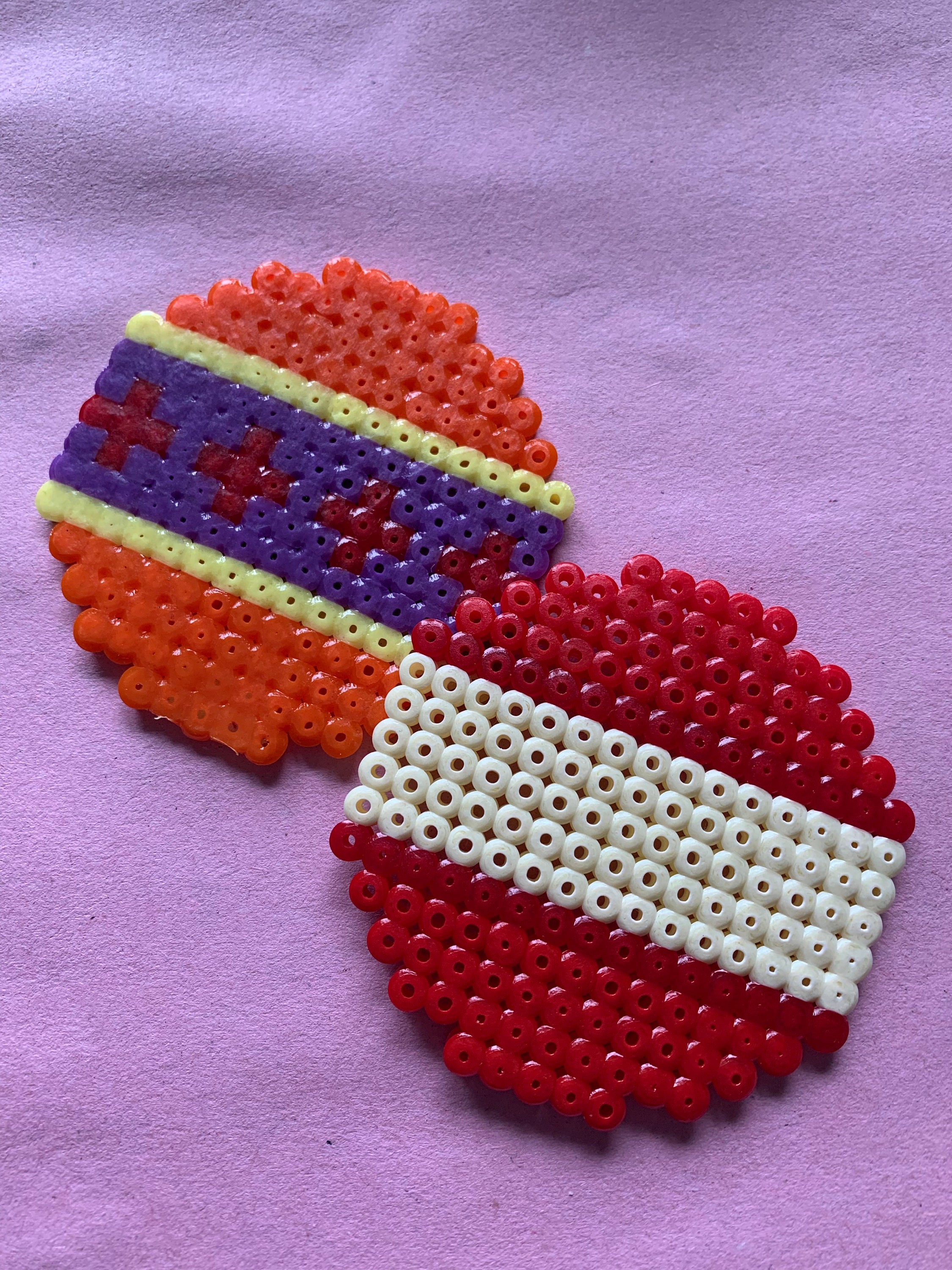 Set of 2 Hama bead coasters. | Etsy
