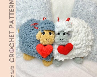 SHEEP PILLOW crochet pattern / PDF file / tutorial decorative cushion / lamb toy