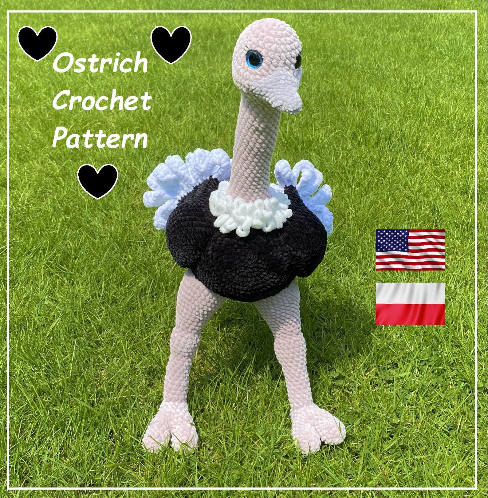 Oscar the Ostrich 25 / Big Bird Crochet PATTERN by Etsy