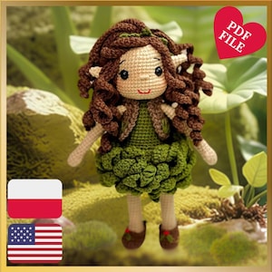 Crochet Forest Elf Pattern – Lira, Amigurumi PDF | Woodland Elf Doll Pattern, Digital Download, Intermediate level