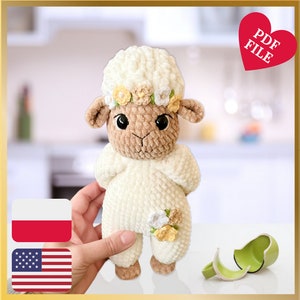 Little SHEEP with FLOWERS / crochet sheep pattern /PDF file / amigurumi Easter lamb / easy tutorial for beginners