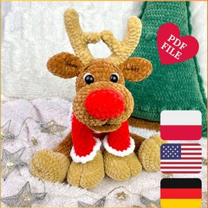 Crochet Reindeer PDF Pattern by Myszkotki / Rudolf Plushie Amigurumi ...