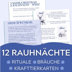 Rauhnächte 2024 PDF avec rituels, cartes oracles et entrées de journal pour votre Rauhnächte sous forme de cahier d'exercices