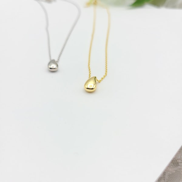 925 Sterling Silver Teardrop Necklace. Gold Sterling Silver Teardrop Necklace. Silver Sterling Silver Teardrop Necklace.