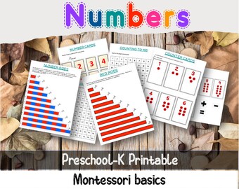 Numbers printable- Preschool-Kindergarten and beyond, Basic Montessori numbers