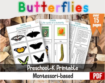 Butterflies- Preschool -Kindergarten and beyond- Montessori Printable