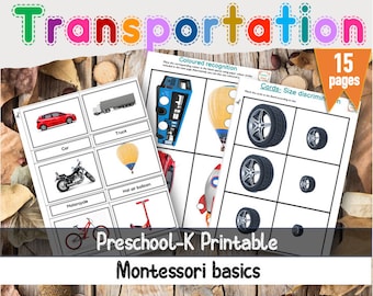 Transportation, Modes of transportation printable,  homeschool activities in English