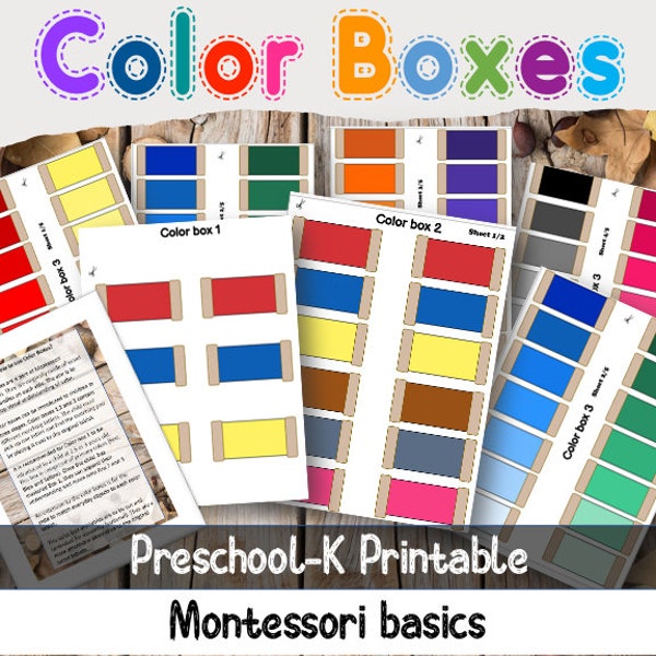 Color Boxes 1,2 & 3 (Montessori) Printable