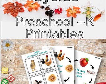 Life cycles printable- Biology Montessori