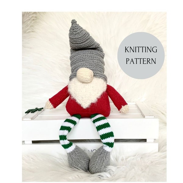 Knitting Pattern: Christmas Gnome, Knitting Pattern, DIY Christmas Decor, Scandinavian Elf, Christmas Gift, Crimble Gnome, Handmade Tutorial