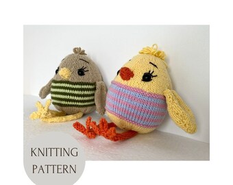 Pattern knitting Little Bird, PDF tutorial, Easy Pattern, Animal Toy, Bird Toy