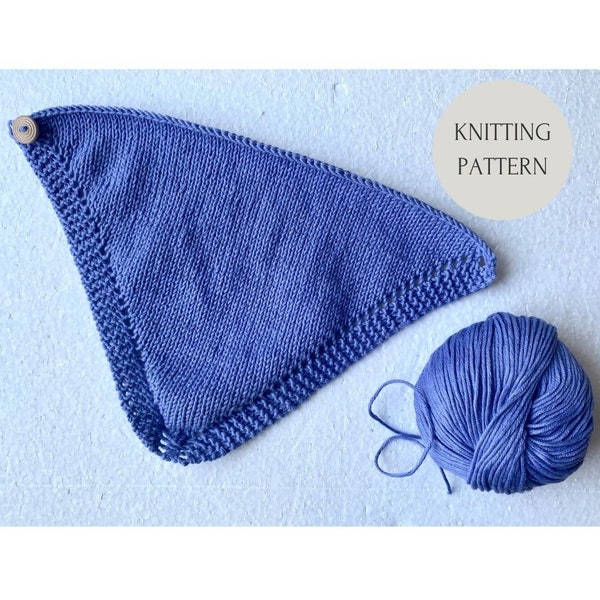 Knitting Pattern: Cotton Scarf for Baby - 0 - 12 months, Bandana, Triangle Scarf, Scarf for Baby, PDF tutorial