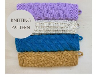 Knitting pattern: Set of 4 dishcloth, washcloth, spa cloth, bath cloth