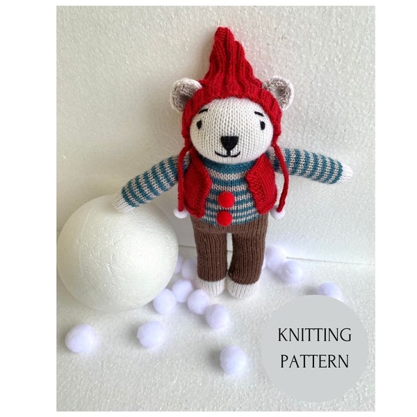 Knitting pattern: Christmas teddy bear, amigurumi toy, christmas teddy, knitting pattern, polar bear, teddy bear, christmas gift