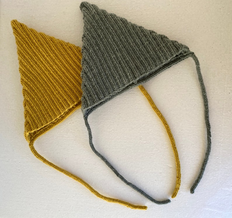 Pixie Baby Hat, Knitting Pattern, Retro Hat, Elf Hat, Newborn Hat, PDF image 6