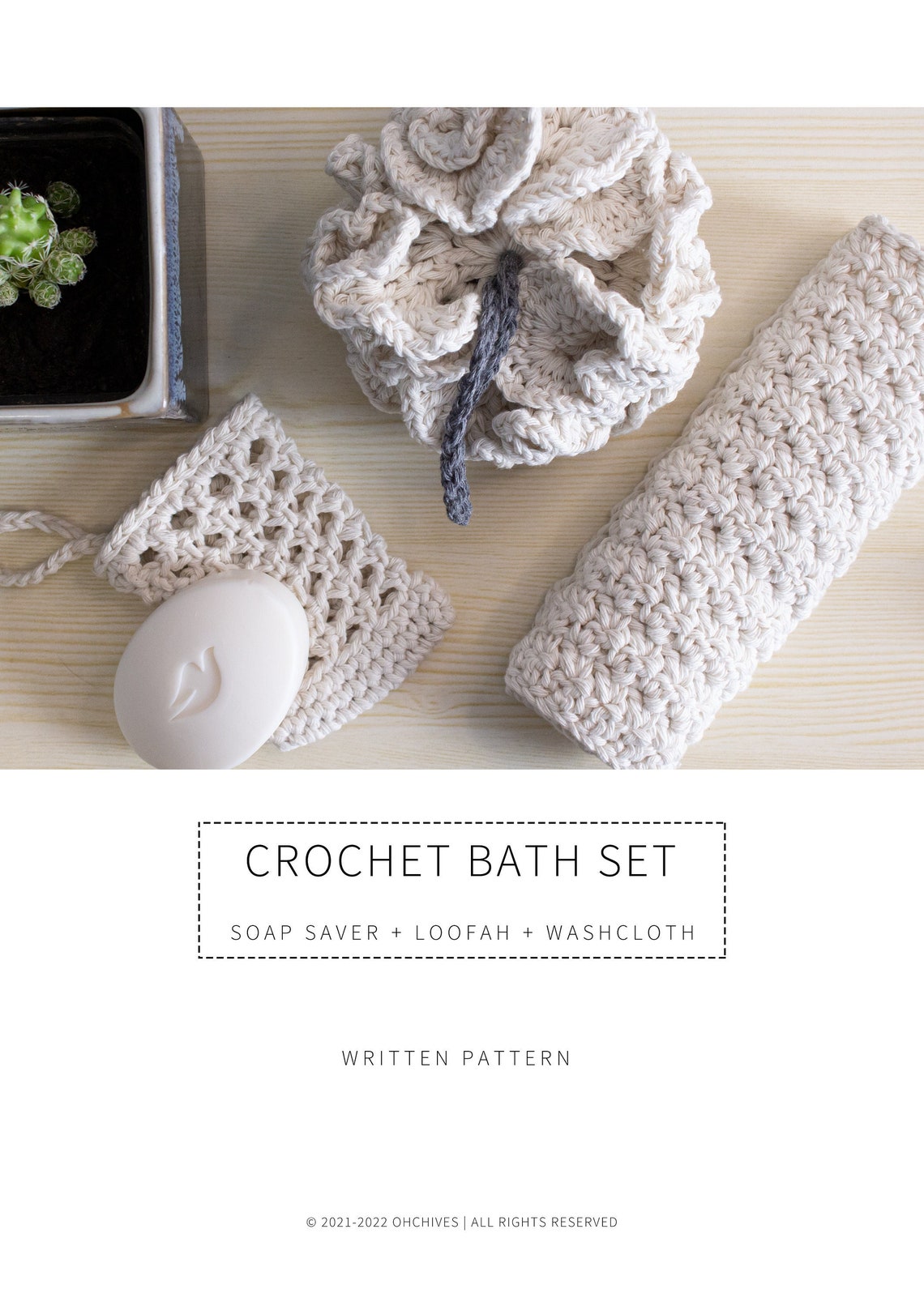 PDF PATTERN Crochet Bath Set Washcloth Soap Saver Loofah Etsy