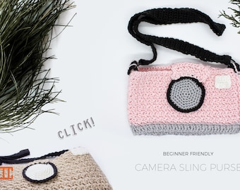 Crochet Camera Sling Purse