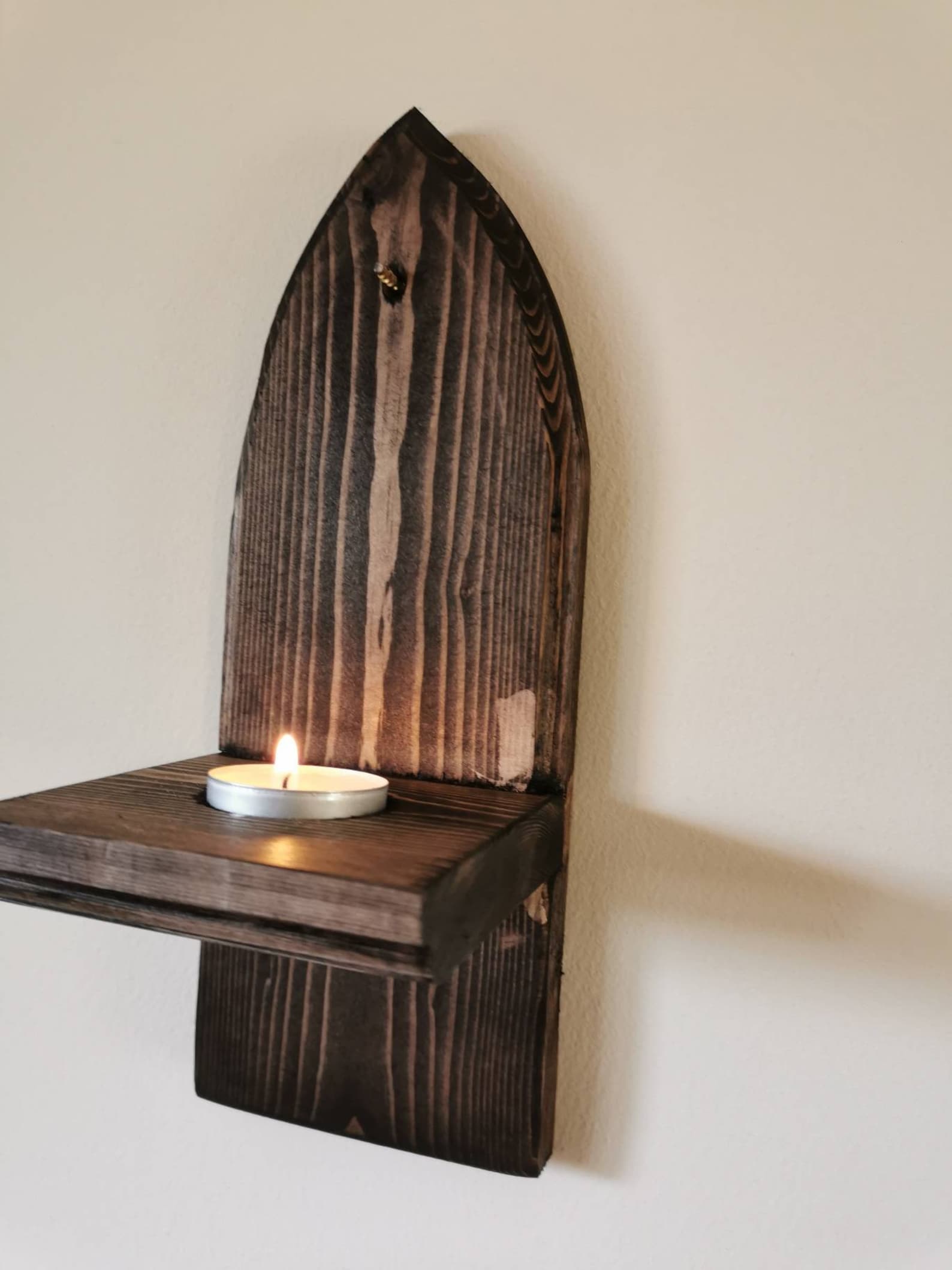 Gothic Arched Tealight Sconces Wall Candle Holders Pair Etsy