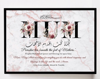 Islamic Mum Frame, Islamic Mum Gift, Mother Gift, Muslim Mum Gift, Islamic Mum Print, Islamic Gifts, Eid Gifts, Ramadan Gifts, Islamic Print