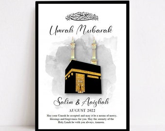 Personalised Umrah Print, Umrah Mubarak Print, Umrah Frame, Umrah Mubarak Frame, Umrah Gift, Umrah Frame Gift, Hajj, Umrah, Islamic Gift