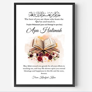 Quran Teacher Gift,  Hifz Quran Frame, Islamic Graduation Frame, Islamic Teacher Gift, Quran Gift, Maktab Teacher, Islamic Gifts, Eid Gift
