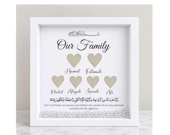 Islamic Family Tree Frame, Islamic Frame Gift, Muslim Baby Gift, New Home, Ramadan, Eid Gifts