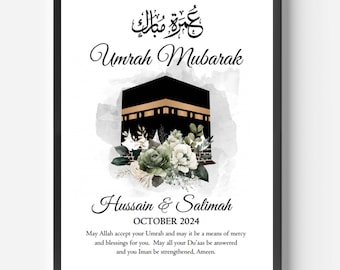 Personalised Umrah Frame, Umrah Mubarak, Umrah Frame, Hajj Gift, Umrah Gift, Islamic Frames, Islamic Gifts, Umrah Plaque