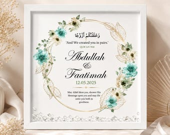 And we created you in pairs frame, Islamic wedding gifts, gift for newly weds, Nikkah Murabak, engagement gifts, anniversary, muslim wedding